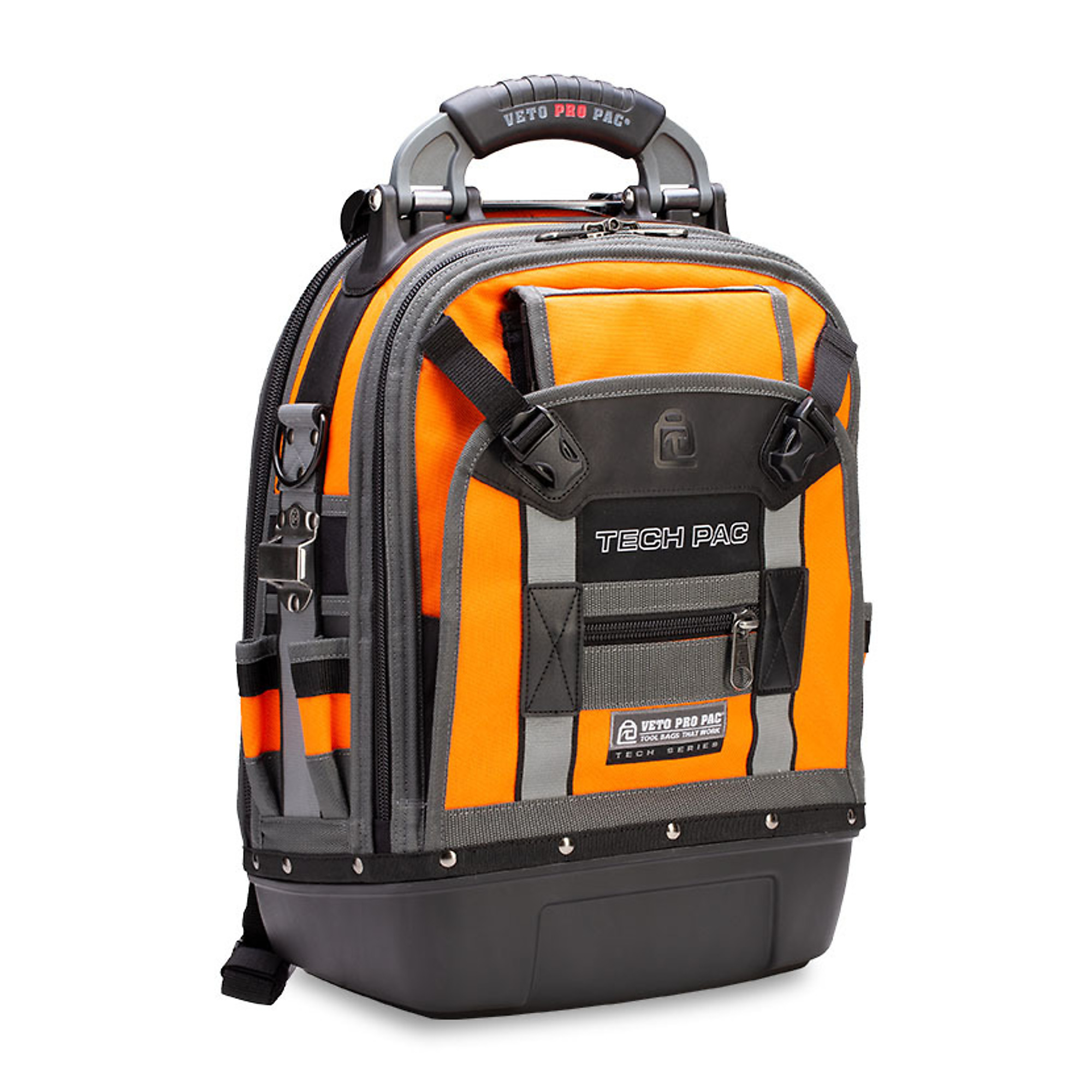 Veto Pro Pac Tech Pac Backpack — Hi-Viz Orange, Large, Non-Tipping, Model# Tech Pac Hi-Viz Orange